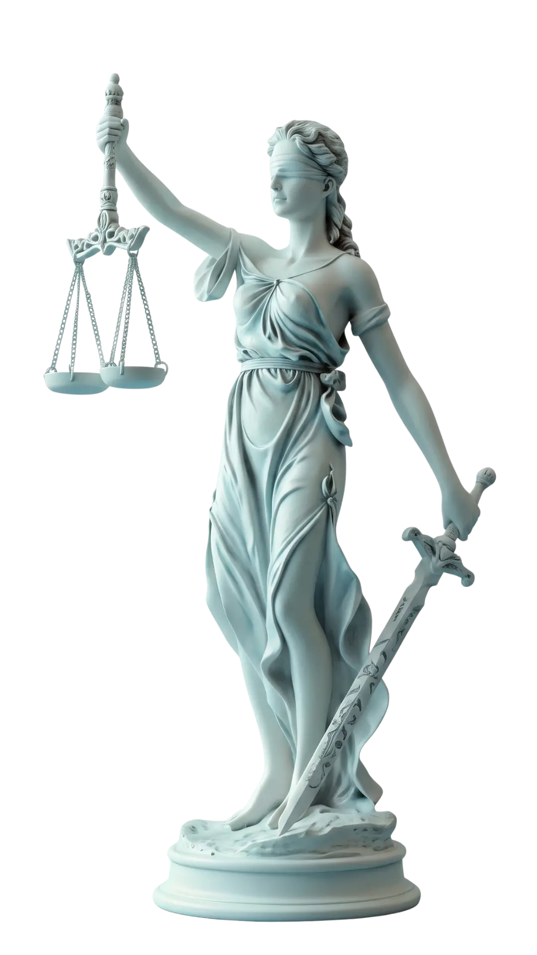Estátua da Justiça com espada e balança